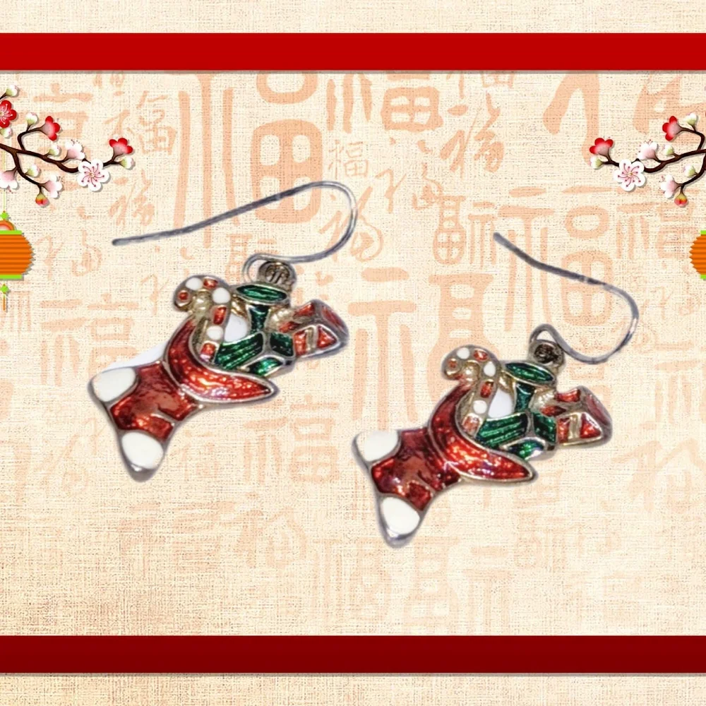 Stockings Full of Gifts Christmas Earrings